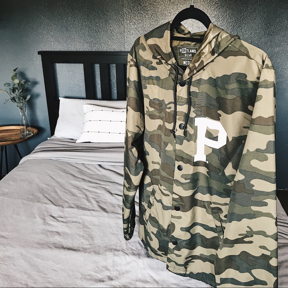 SOLD Portland Gear Camo Waterproof Windbreaker